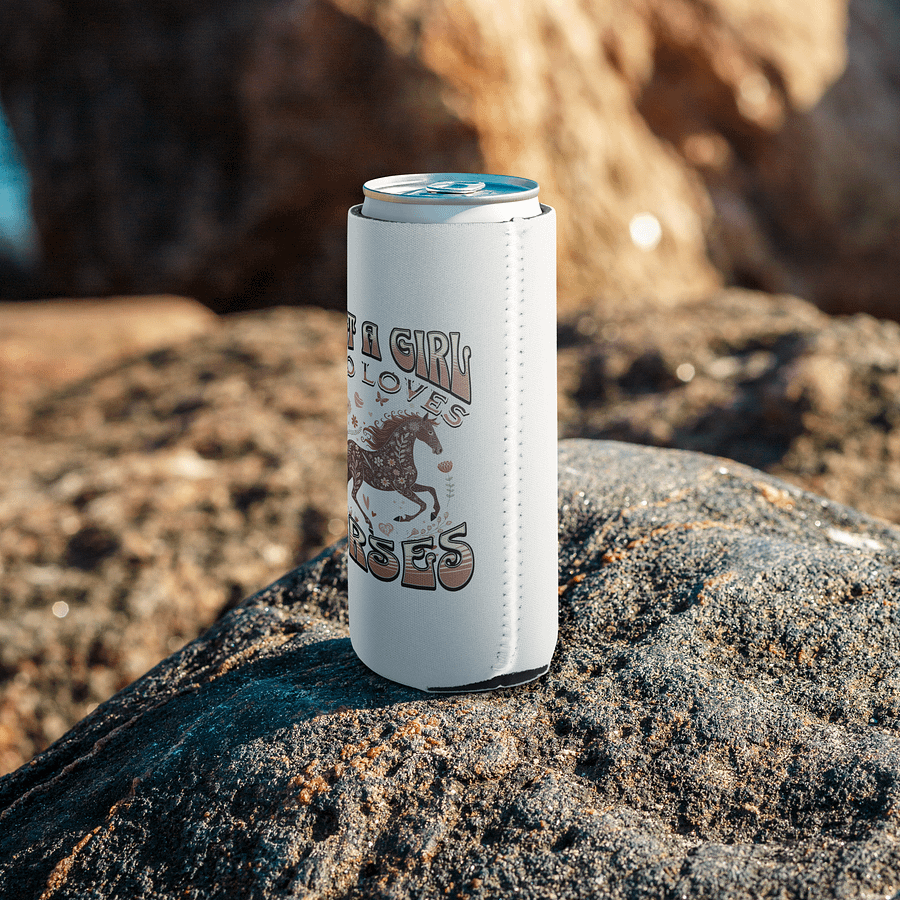 Just A Girl Who Loves Horses Floral Can Cooler product image (7)