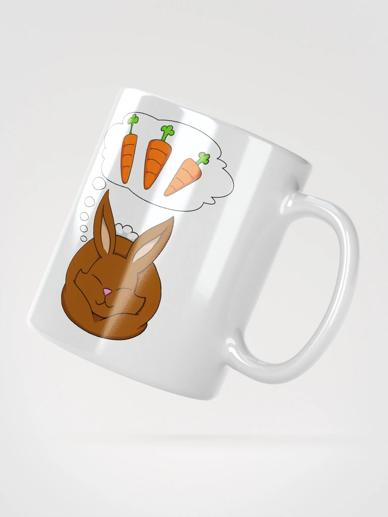 Sleeping Bunny With Carrots White Glossy Mug product image (3)