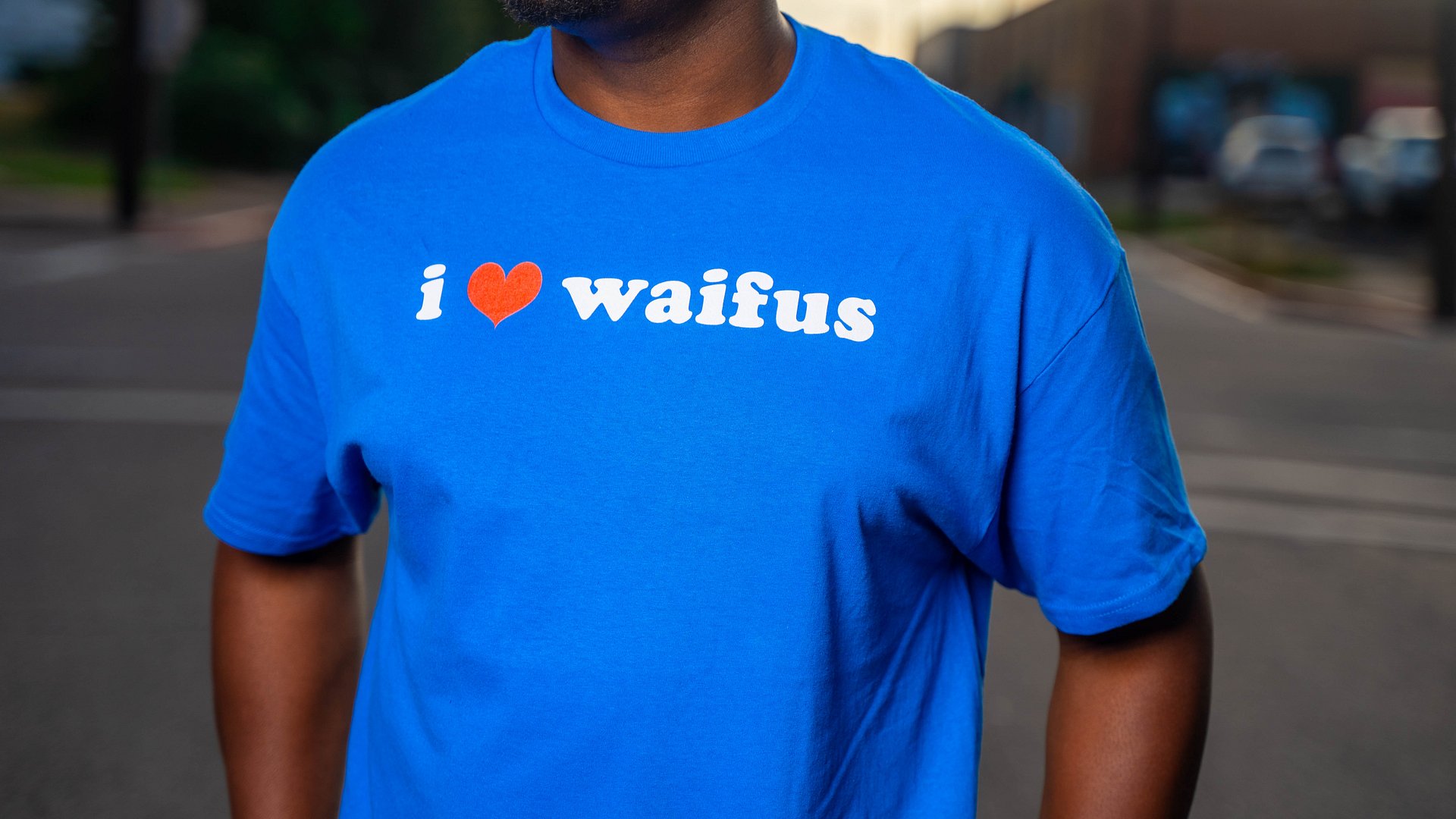 i Love waifus T-Shirt (Blue) product image (3)