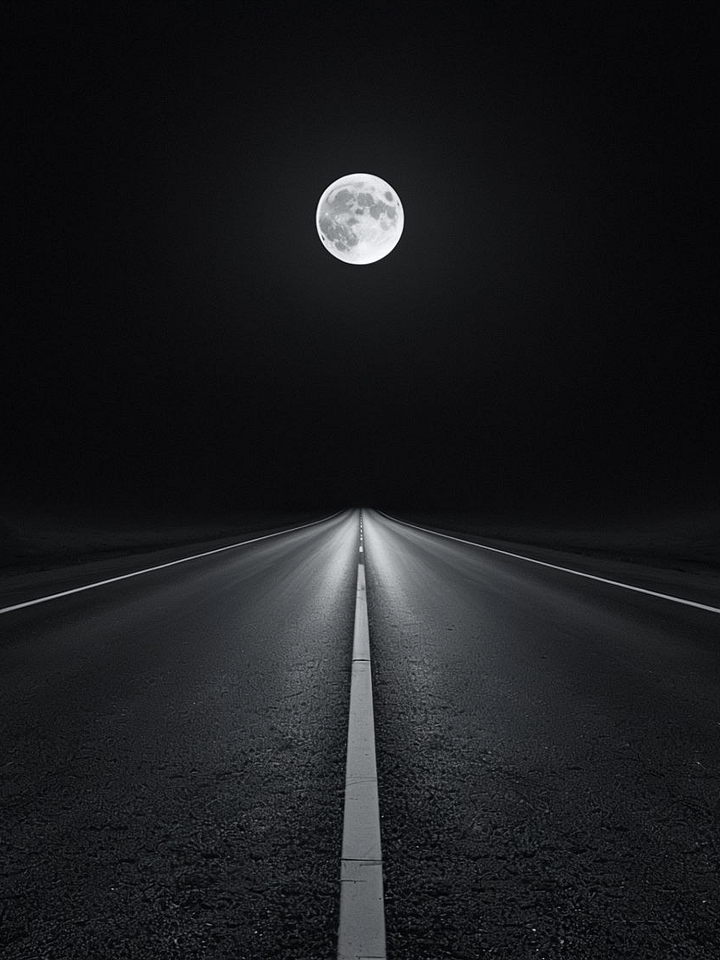 Moonlit Road Framed Poster product image (1)
