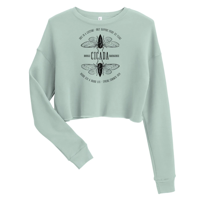 Double Cicada Scientific Illustration Cropped Sweatshirt Image 1