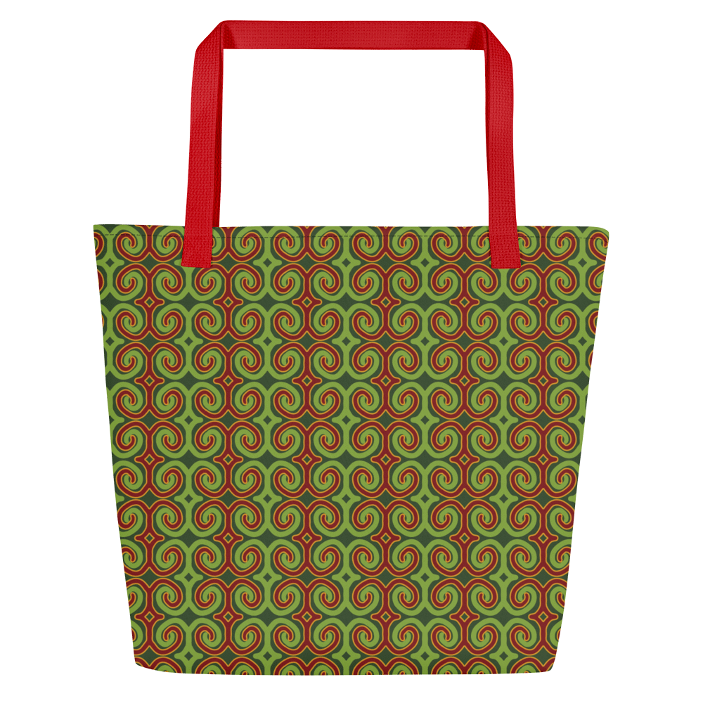 Red & Green Christmas Swirls Large Tote Bag product image (6)