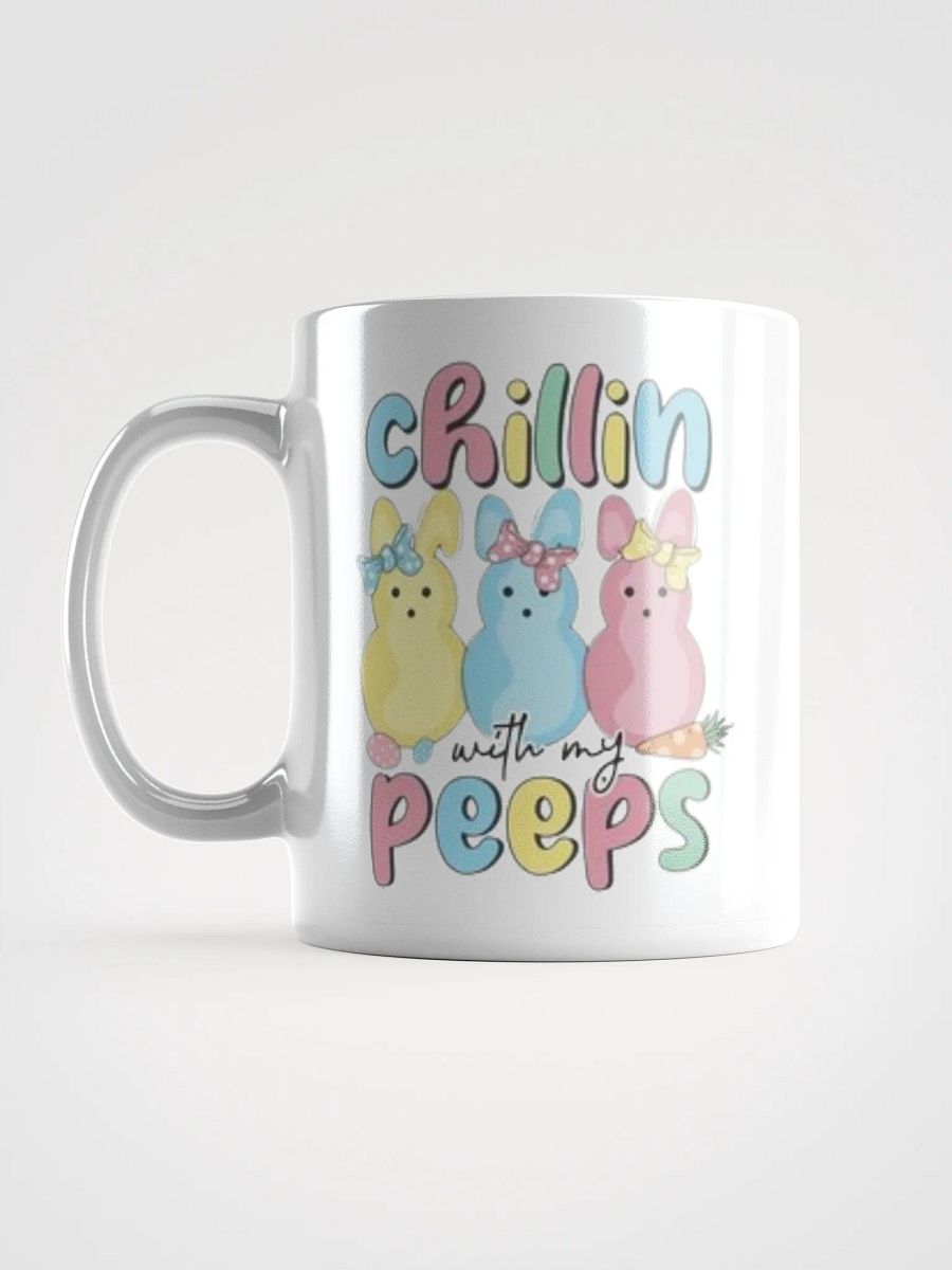 White Glossy Mug Cute Peeps product image (6)