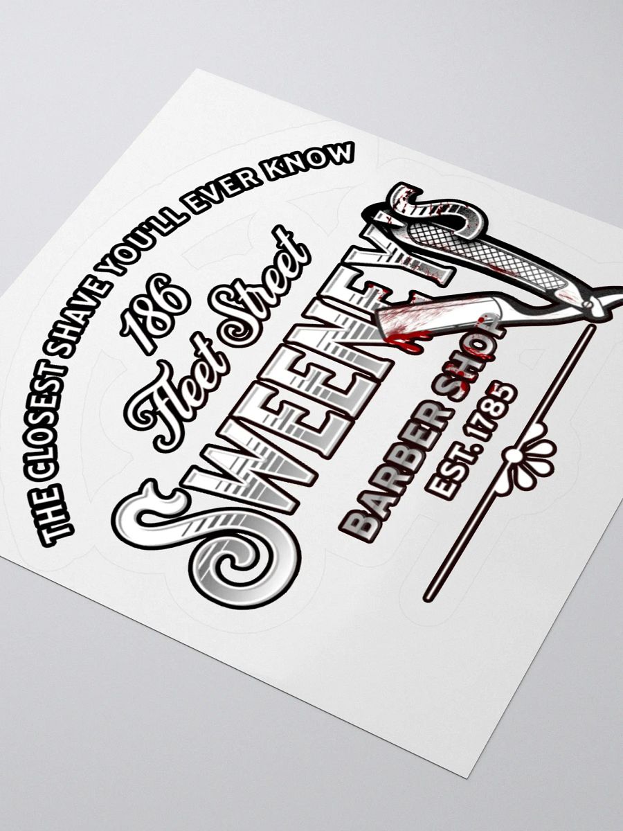 Sweeney Todd Barber Shop Stickers – Kiss-Cut Gothic Broadway Fan Art Decals product image (3)