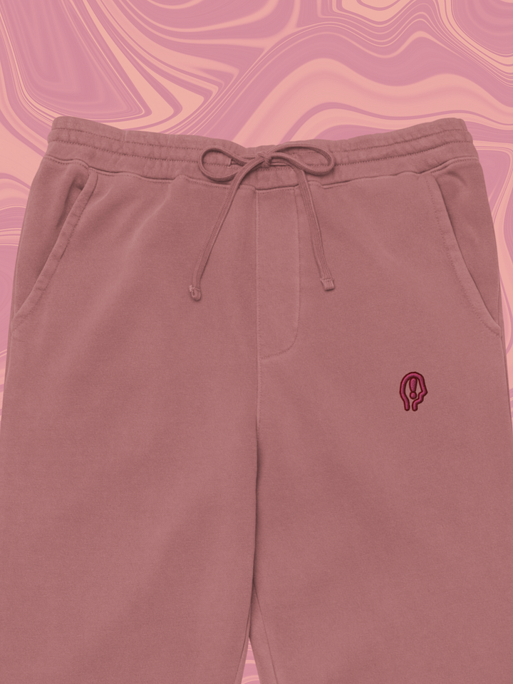 EXCLAIMING MENTALLY (rose design) pigment dyed sweatpants product image (10)