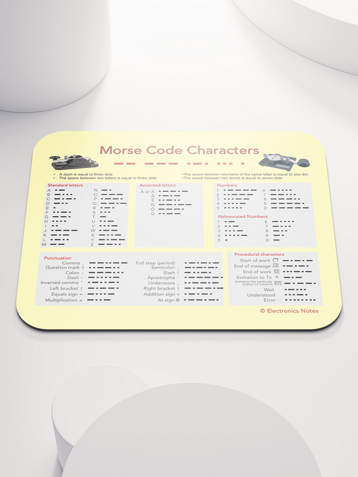 Morse Code Characters Mouse Mat product image (1)