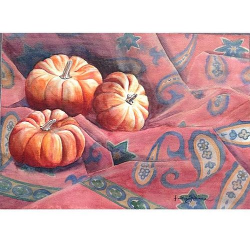 Happy autumn, everyone! 🍂 🍁 🌧️ 

#lkiart #watercolor #pumpkins #stilllife #autumn
