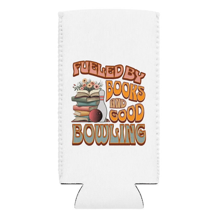 Fueled By Books And Good Bowling Literary Strike Can Cooler product image (2)