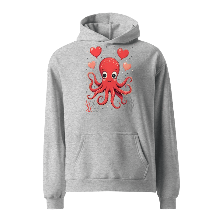 Octopus With Hearts Ballons Valentines Day Hoodie product image (4)