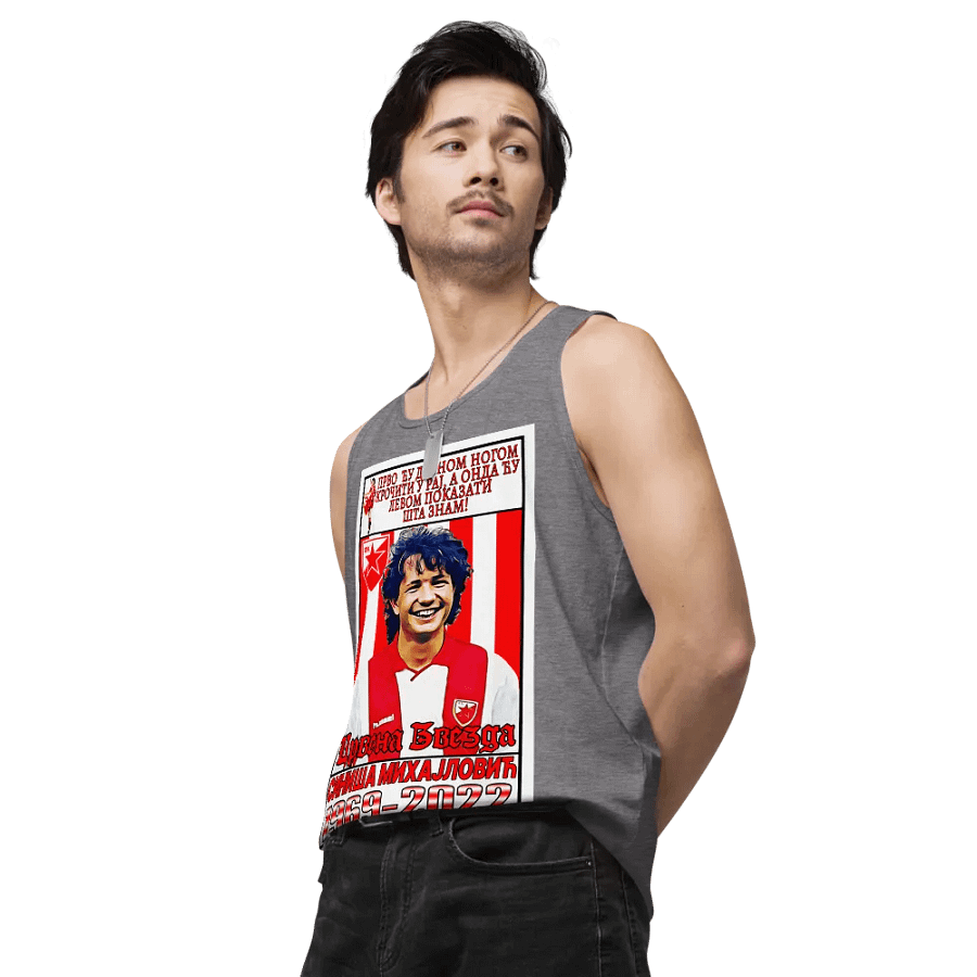 Siniša Mihajlović (FK Crvena Zvezda) #6 Cotton Heritage Men's Premium Tank Top product image (4)
