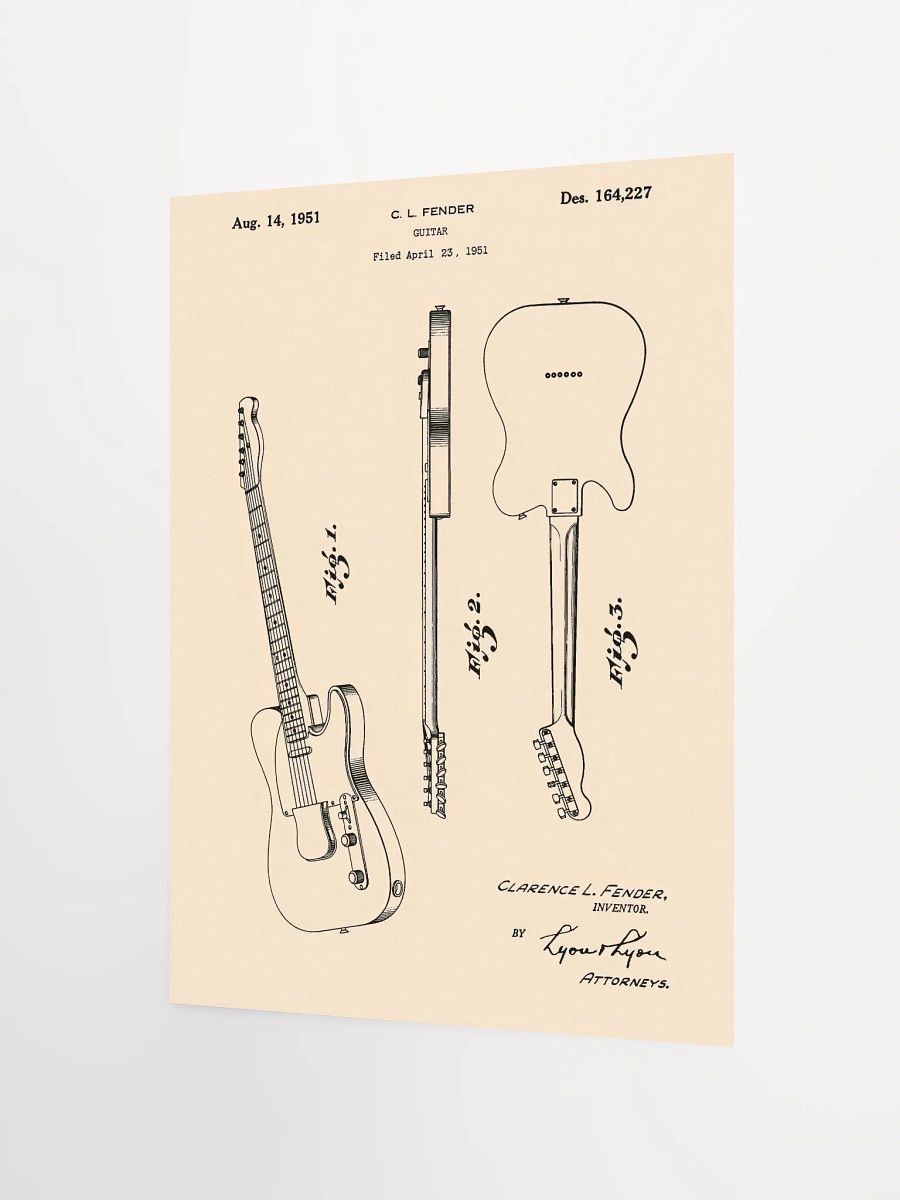 Vintage electric guitar patent print product image (2)