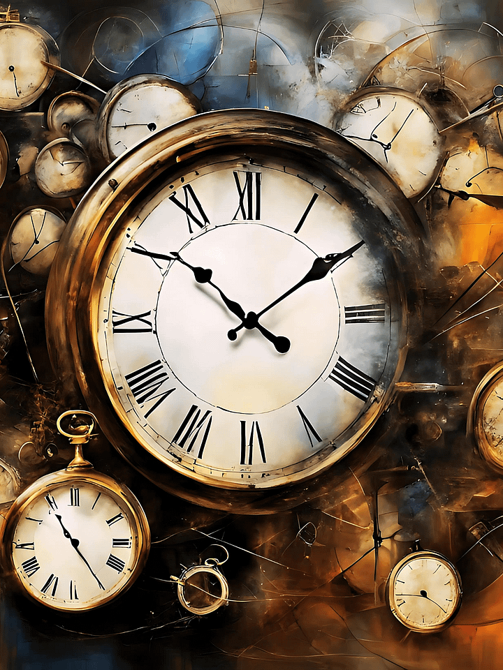 Time Confusion-9 | Canvas Artistic Wall Painting product image (1)