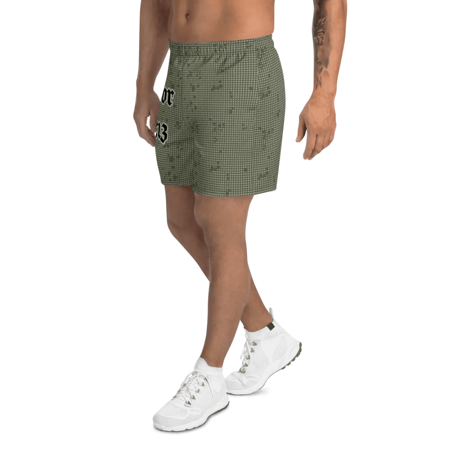Faithful Camo: 1 Corinthians 16:13 Unisex Athletics Shorts - Desert Night Camo product image (9)