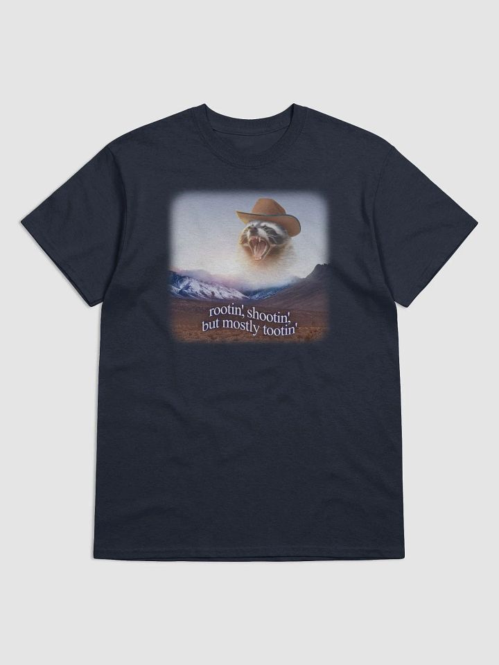 Rootin' Shootin' but mostly Tootin' raccoon cowboy T-shirt product image (1)