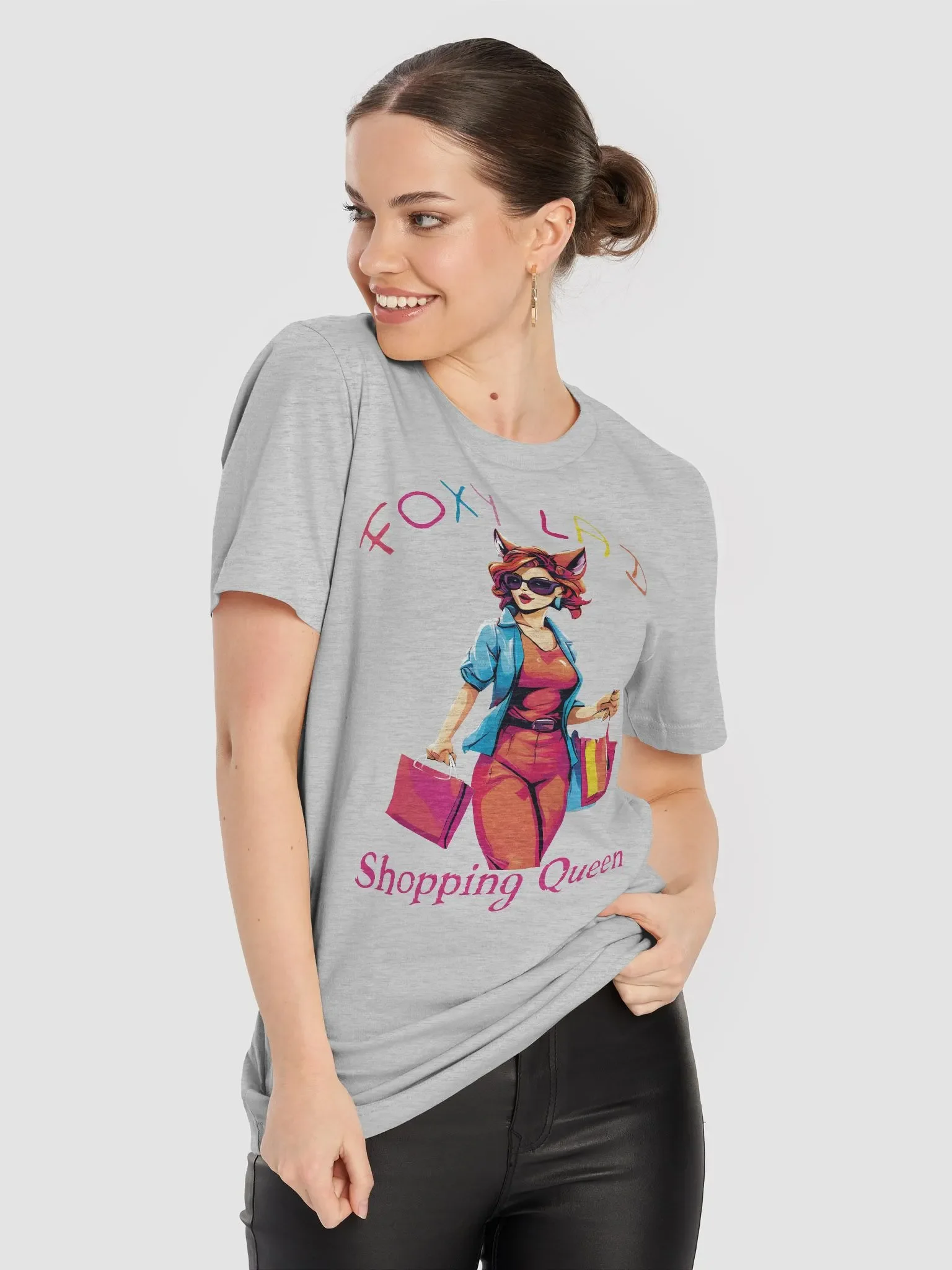 Foxy Lady Shopping Queen Funny Bella Canvas 3001 Super Soft T-Shirt - Perfect for Fashionistas and Shopaholics product image (1)