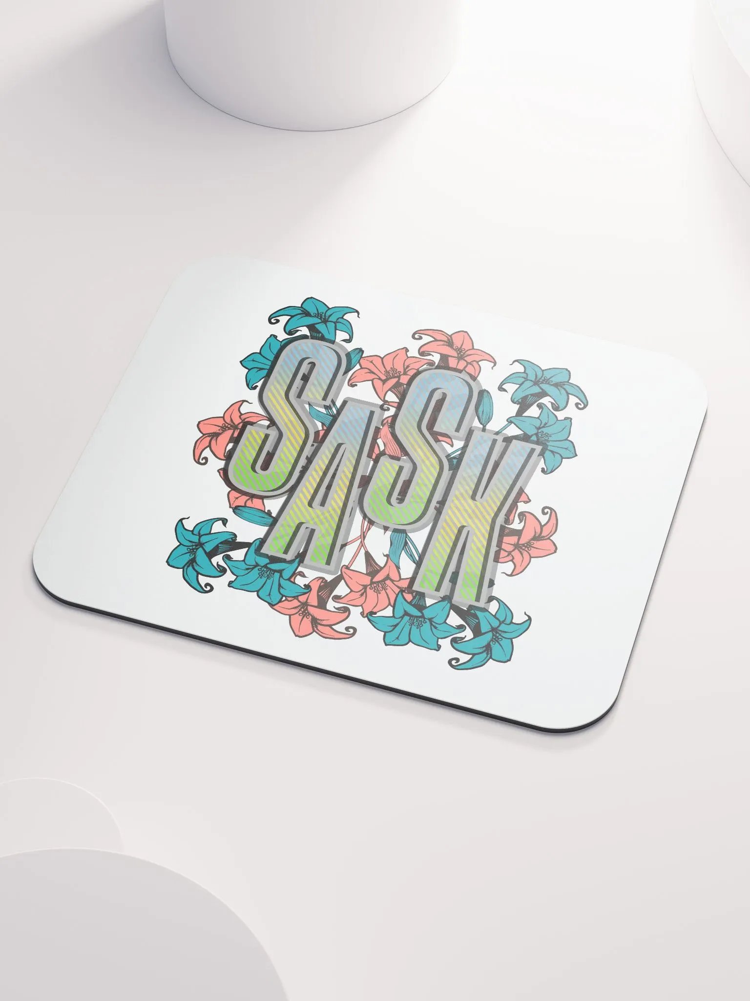 Sask Saskatoon Saskatchewan Floral Gradient Mouse Pad product image (3)