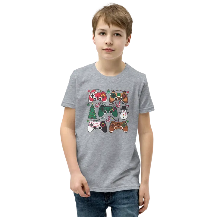 Festive Gaming Controllers Youth T-Shirt product image (12)