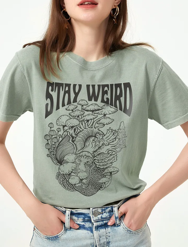 Stay Weird Tee | Cottagecore, Fairycore, Forestcore, and Goblincore T-Shirt for Mushroom Lovers product image (1)