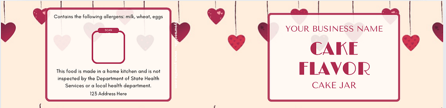 Soft Pink Valentine's Cake Jar Label Templates product image (7)