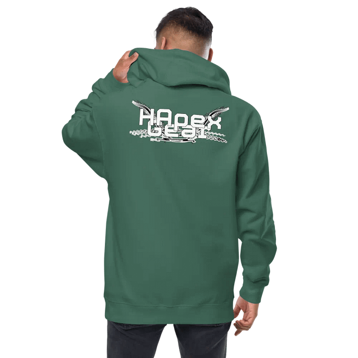 Fleece Zip Up Hoodie - Embroidered - White HApex Gear Black Logo product image (1)