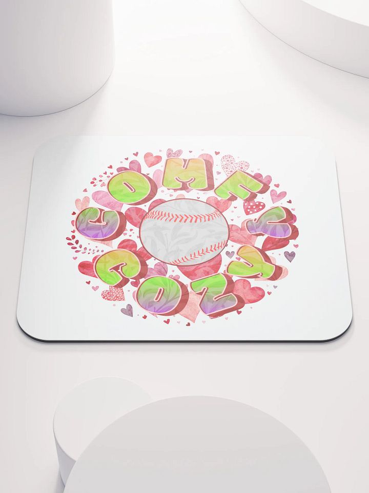Comfy Cozy Baseball Playful Heartfelt Mouse Pad product image (2)
