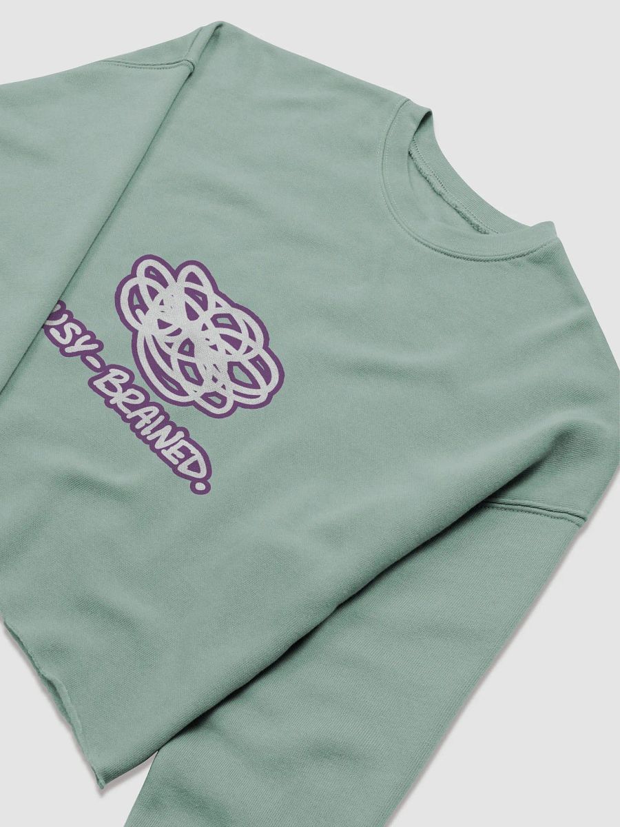 BUSY-BRAINED (lined design, #763D7D) Women's Fleece Crop Sweatshirt product image (29)