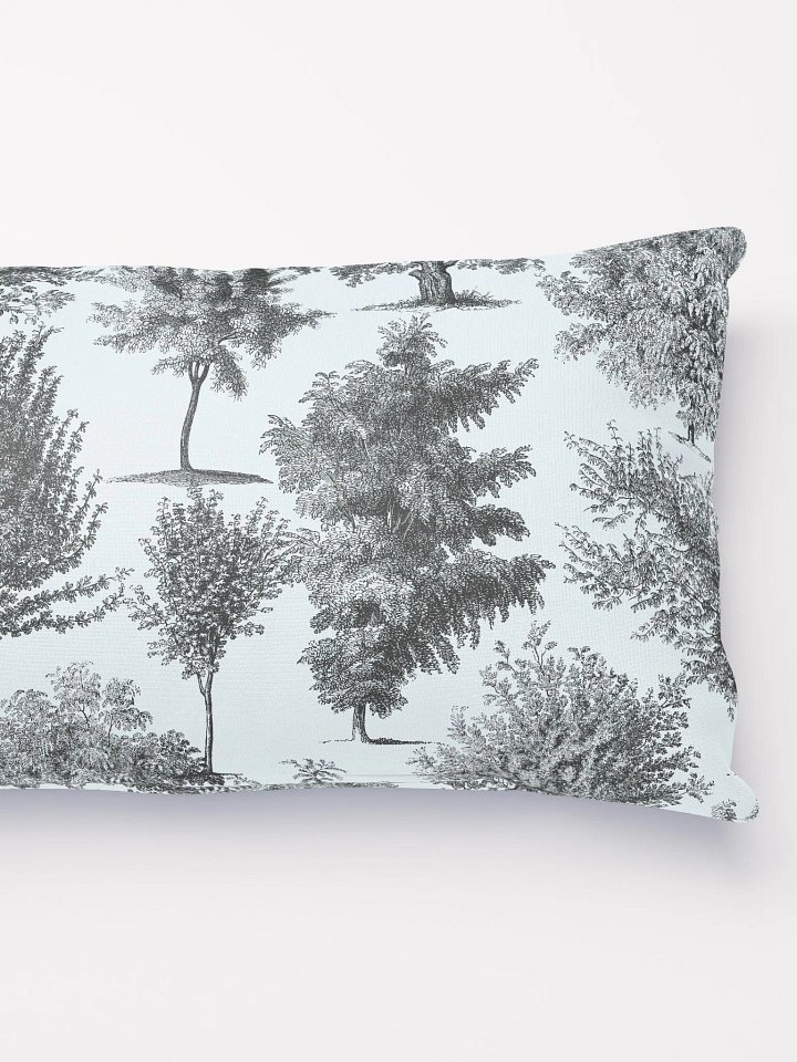 Black on Blue Woodland Trees Throw Pillow product image (1)
