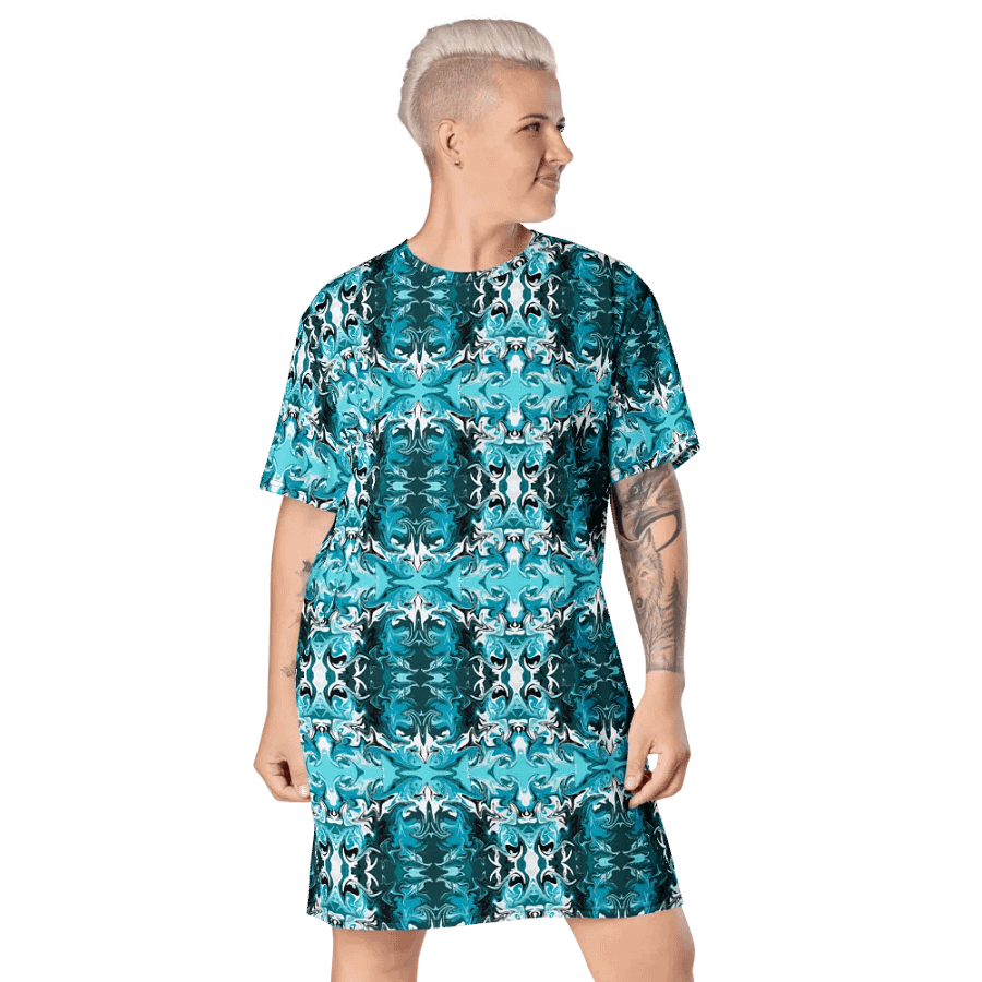 Blue Swirl T-Shirt Dress product image (7)