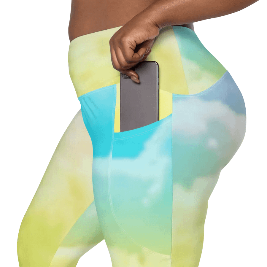 Blur cloud rainbow Design Leggings with Pocket - V8 product image (10)
