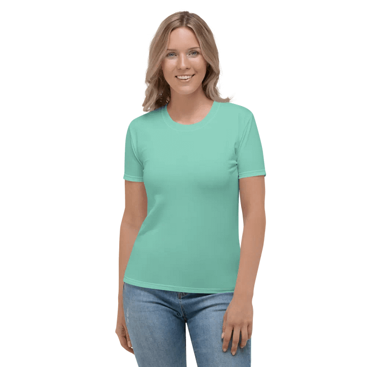 Plain Light Pastel Green Light Summer Women's Crewneck Polyester Heavyweight Premium T-Shirt by Treasure Pie product image (1)