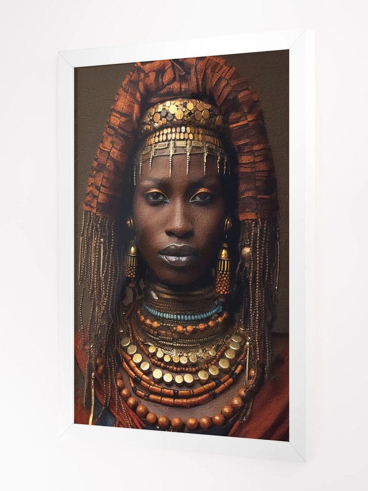 African Woman in Traditional Head Dress, Multi-Colored Jewelry Poster Print, Framed product image (11)