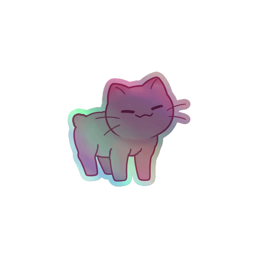 Silly pink cat sticker product image (1)