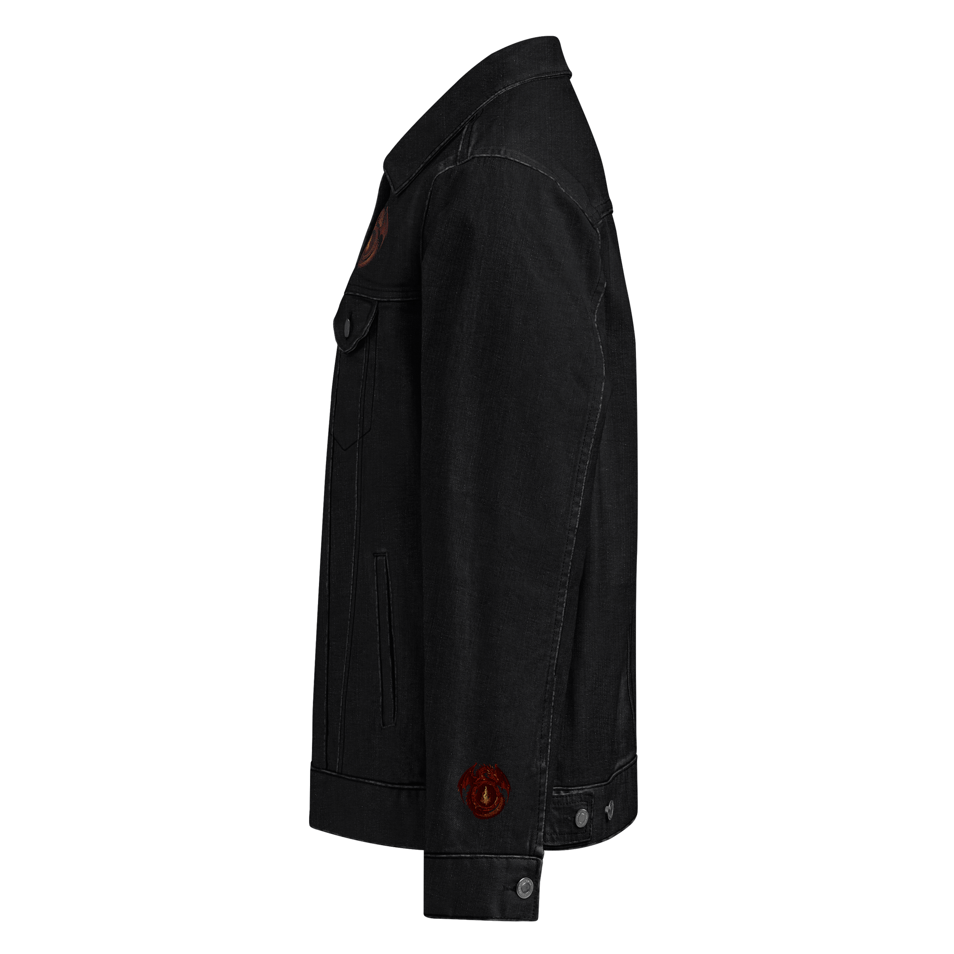 🐉 Red Dragon Flame Denim Jacket product image (5)