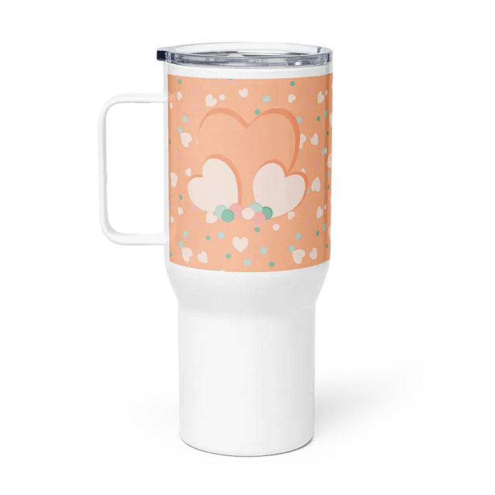 Simply Peachy Hearts and Dots Travel Mug product image (1)