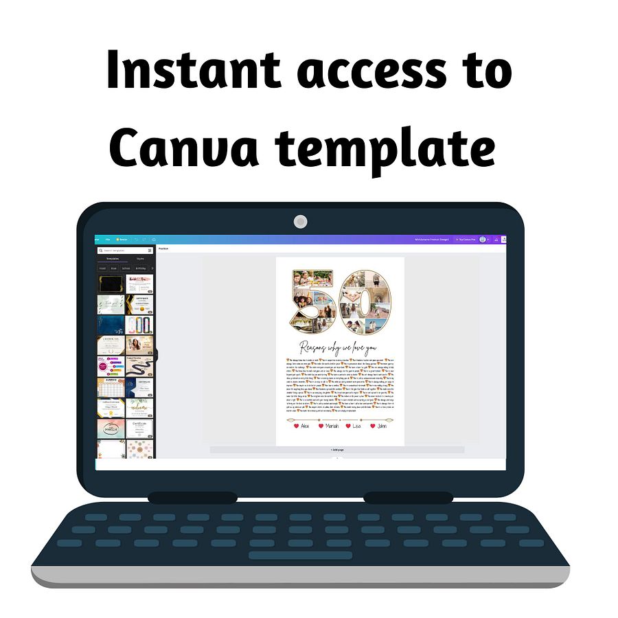 50 Reasons Why We Love You Canva Template product image (4)