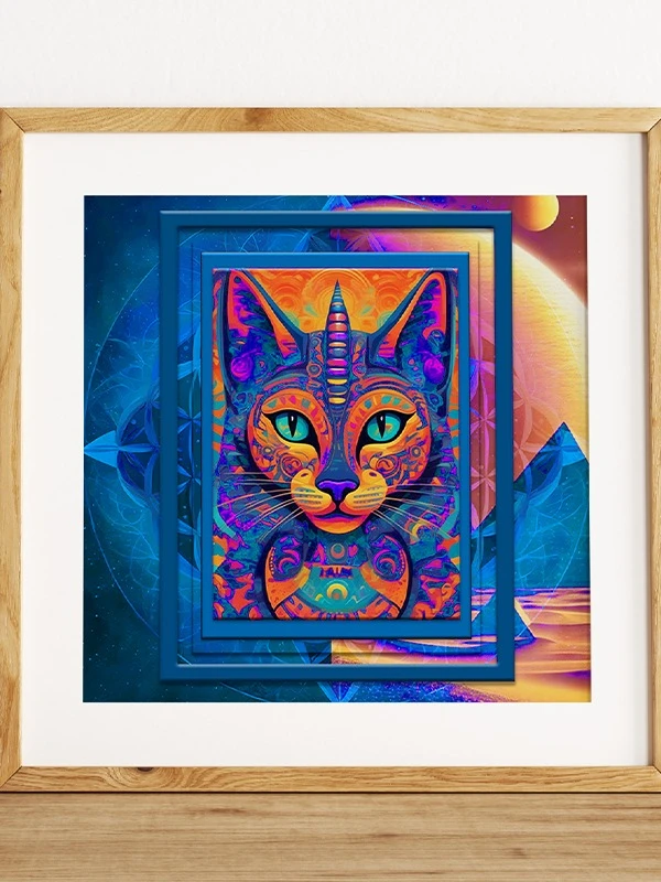 Space Cat Blue Orange - Download product image (6)