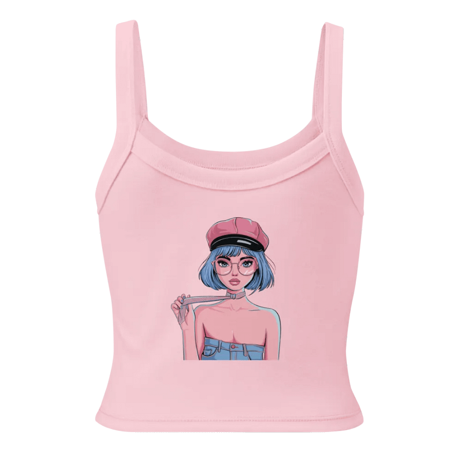 Chic Blue-Haired Girl Tank Top product image (2)