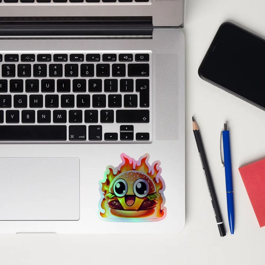 Flaming Hamburger Holographic Sticker Sheet product image (12)