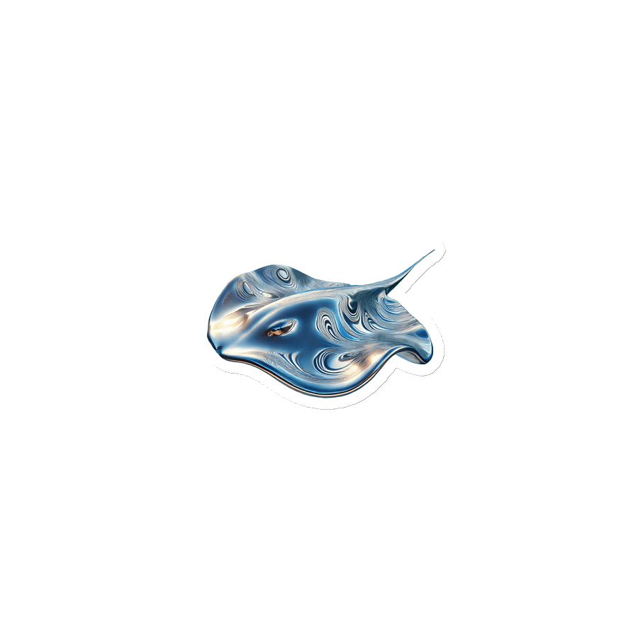 Liquid Metal Stingray Die-Cut Magnet product image (1)