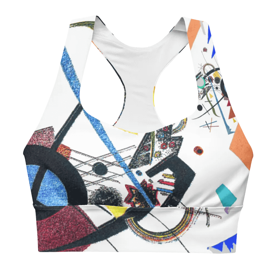 Abstract Lithographic Pattern Design Longline Sports Bra - V1 product image (2)