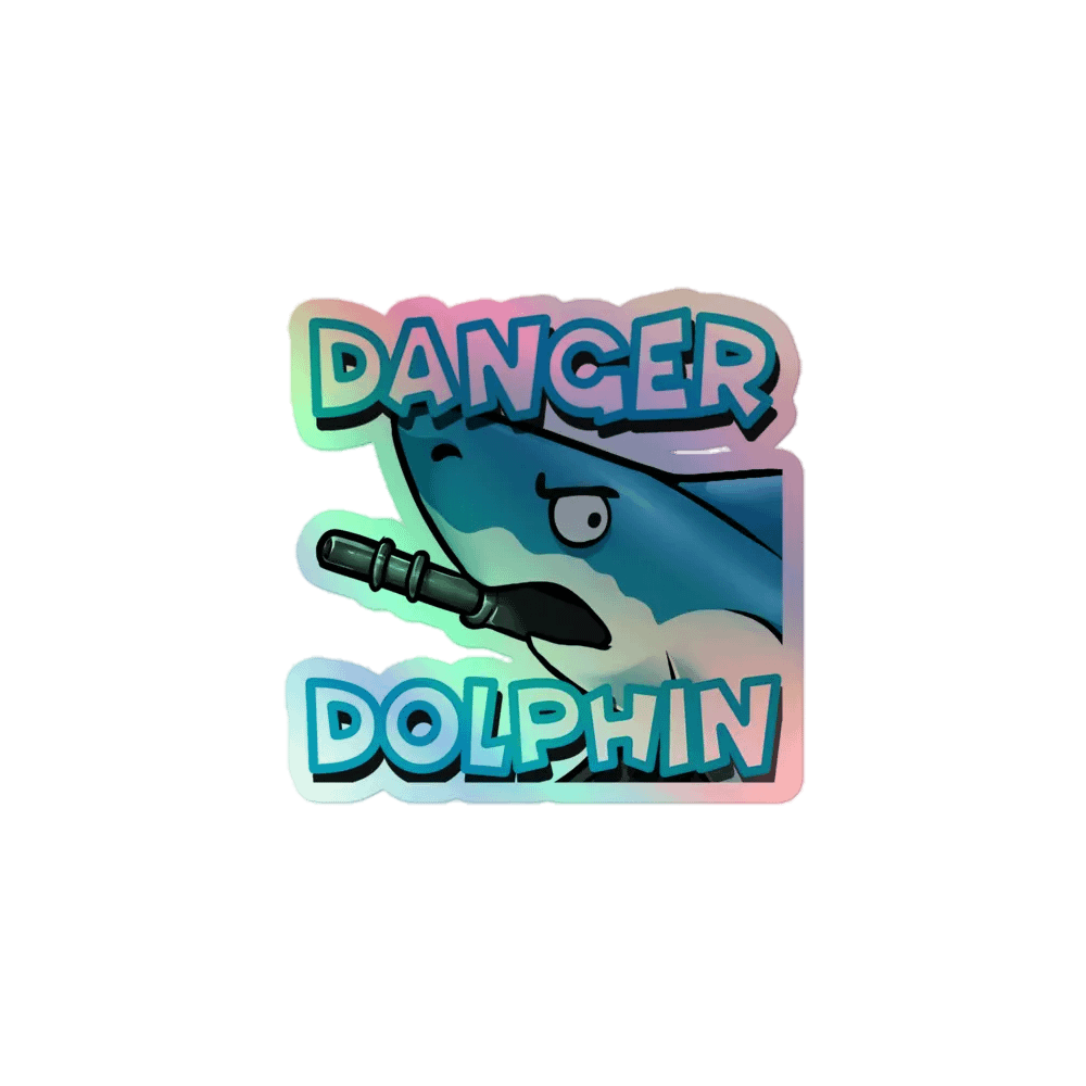 Danger Dolphin Holographic Sticker product image (1)