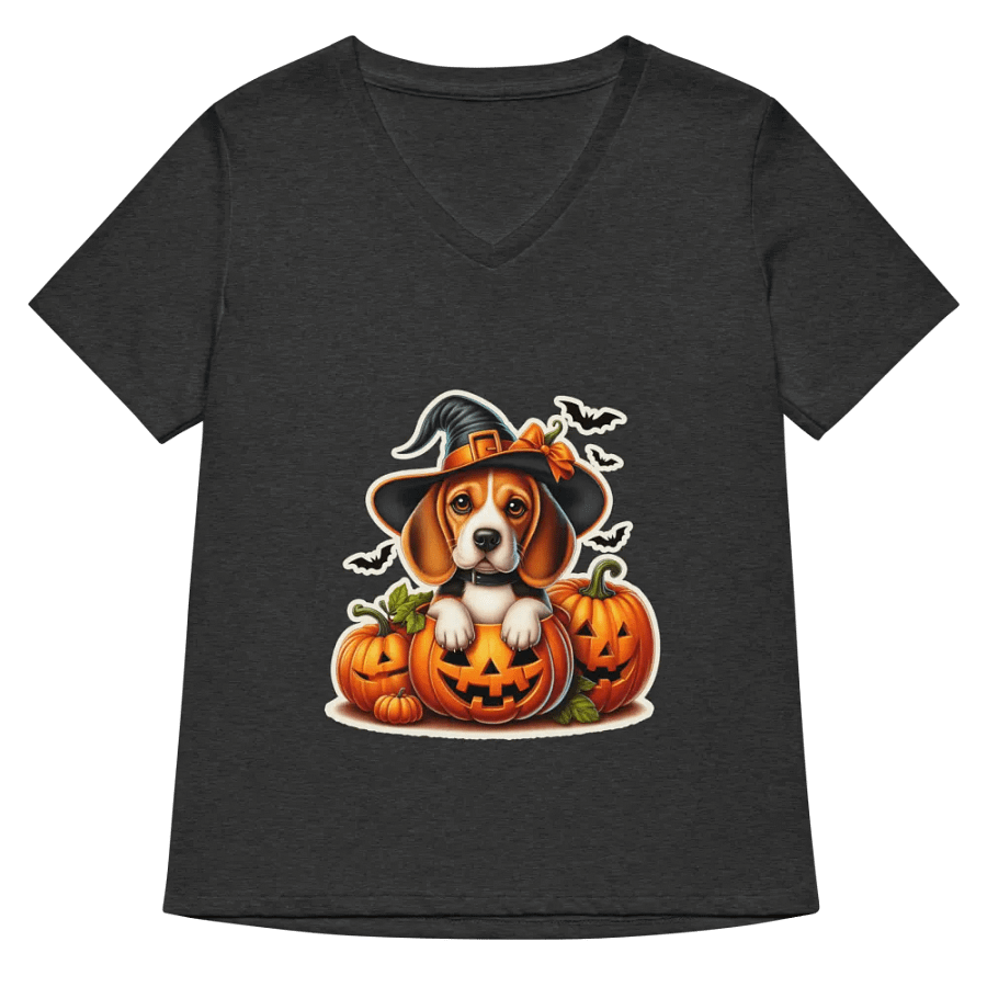 Halloween Pumpkin Beagle - V-neck product image (32)