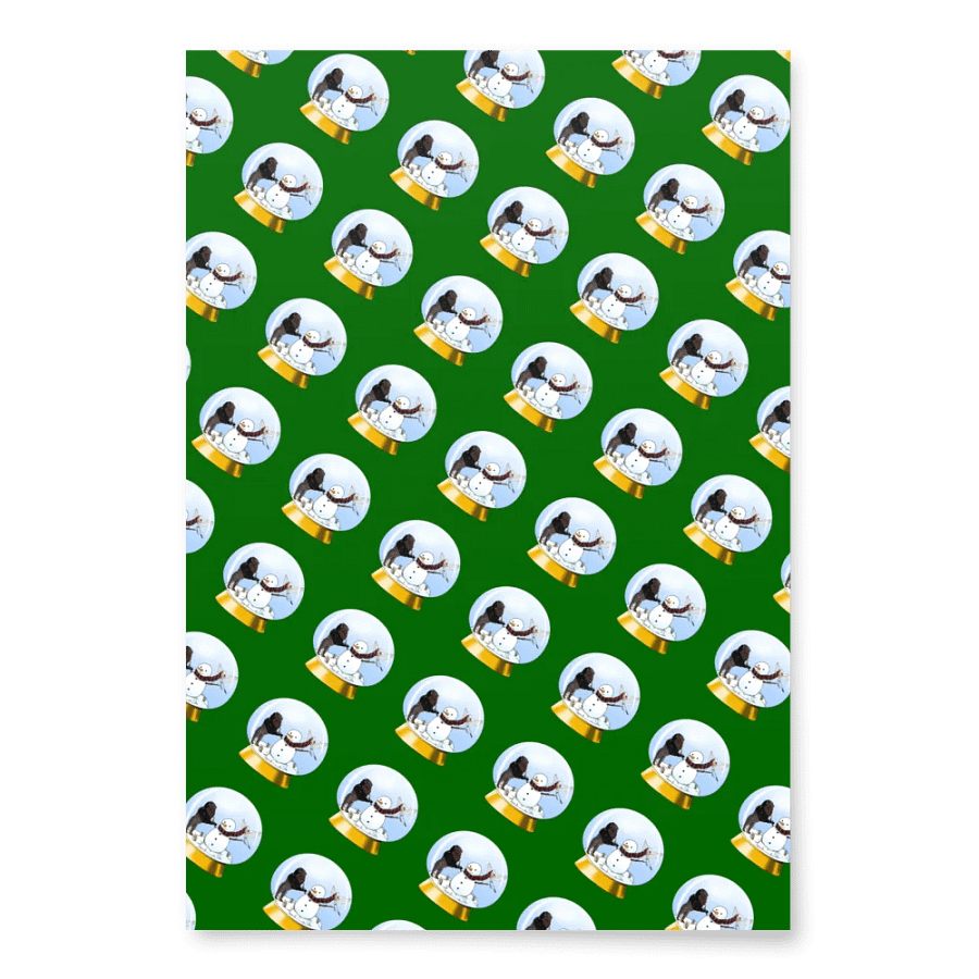 Building a Snowman with Bison and Scissortail Wrapping Paper product image (2)