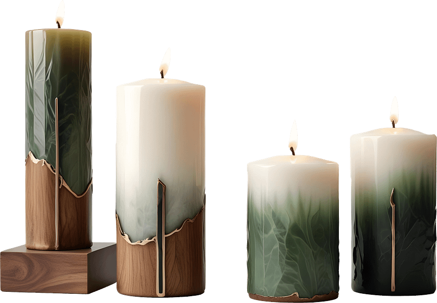 Luxe Botanique – Verdant Serenity Candle Set PNG product image (1)