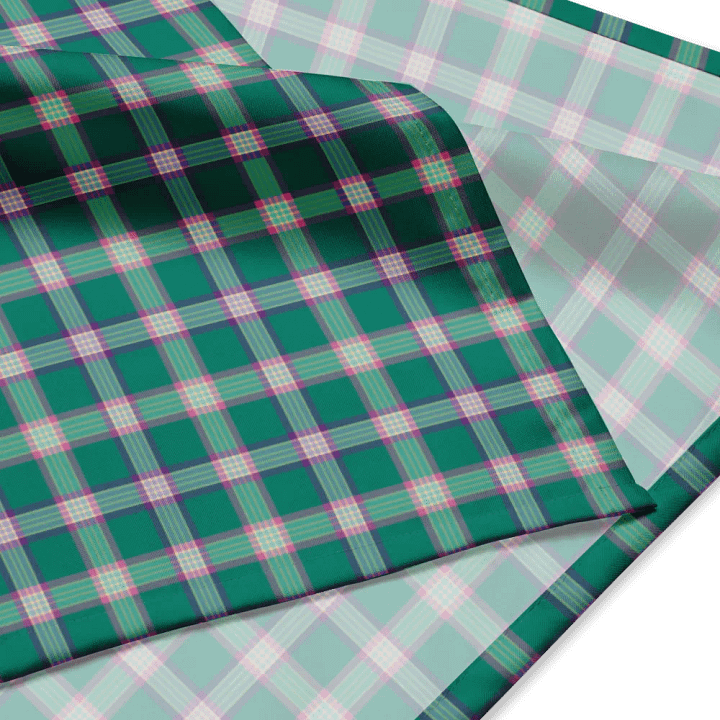 Emerald Green and Purple Plaid Bandana product image (2)