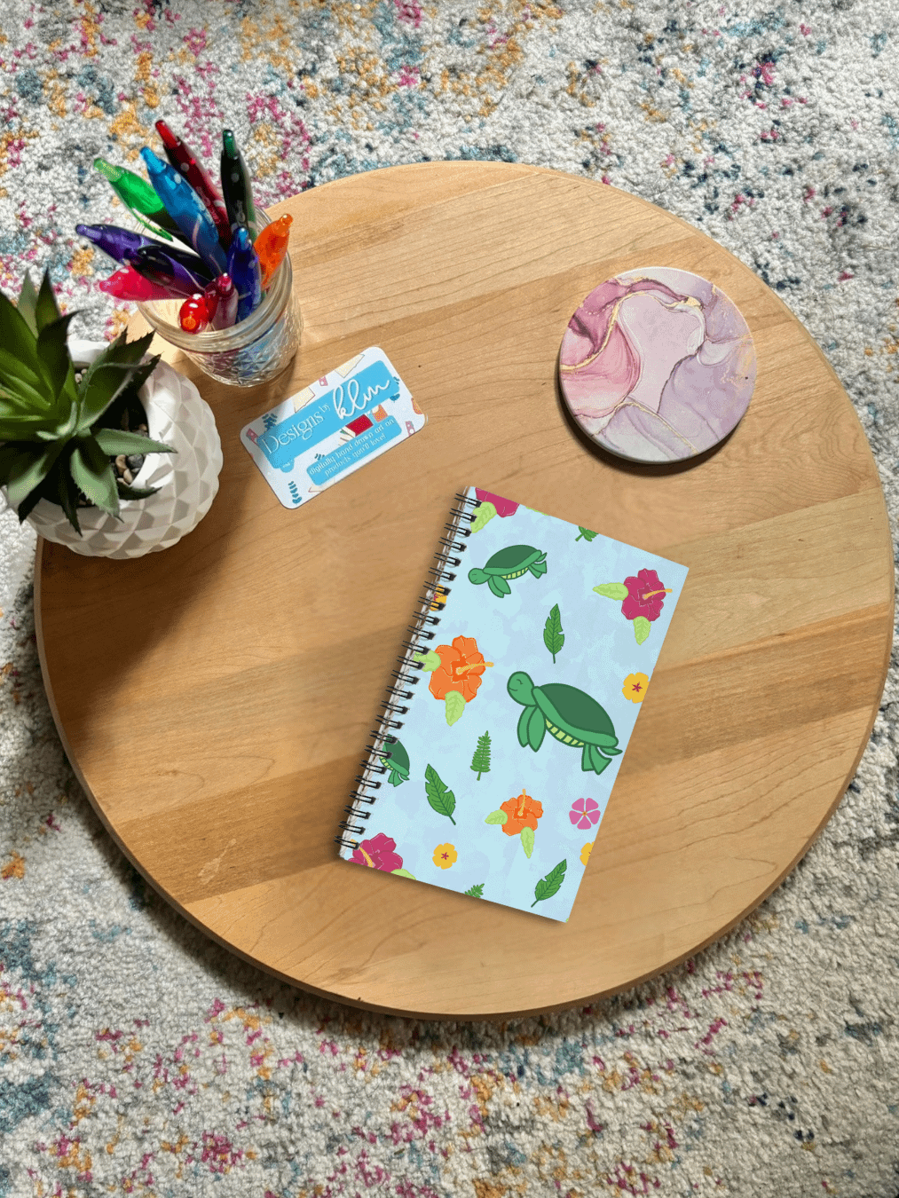 Tropical Turtle Pattern Spiral Journal product image (1)