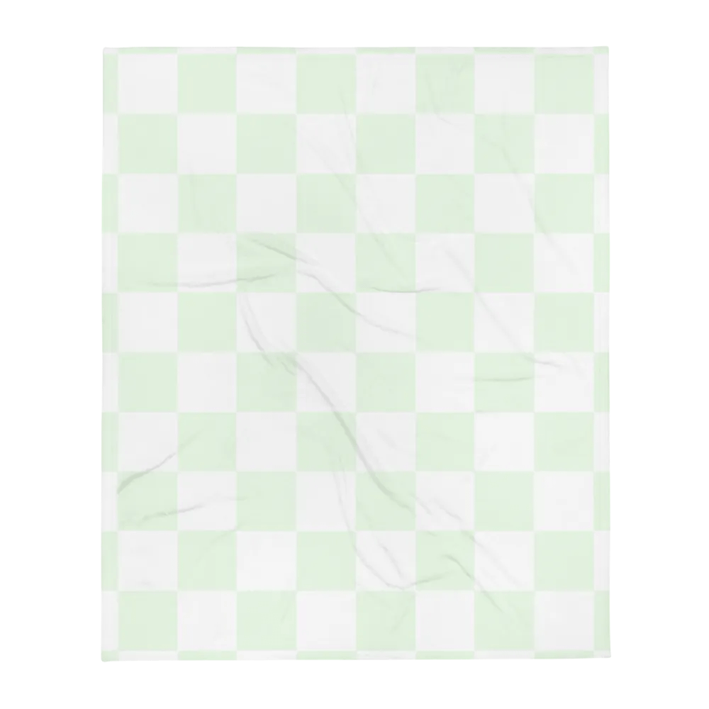 Squares White and Limegreen/Throw Blanket by Allcolor product image (1)