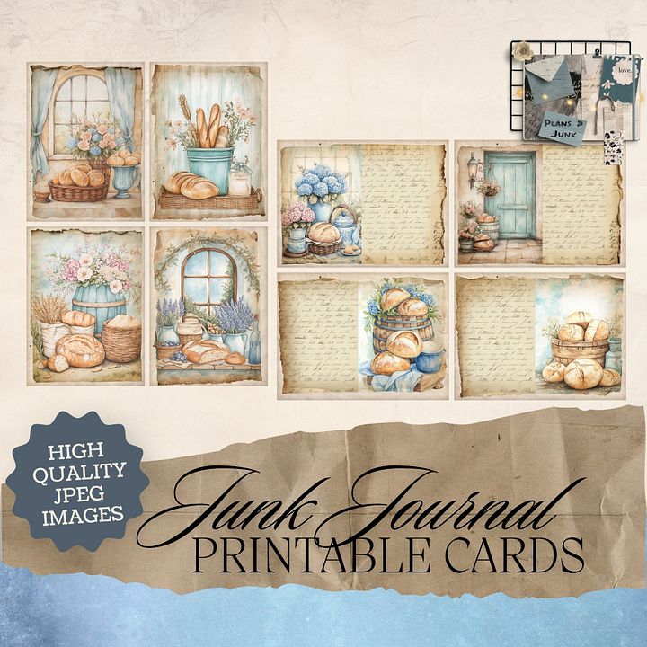 For The Love of Bread - Printable Journal Cards V3 product image (1)