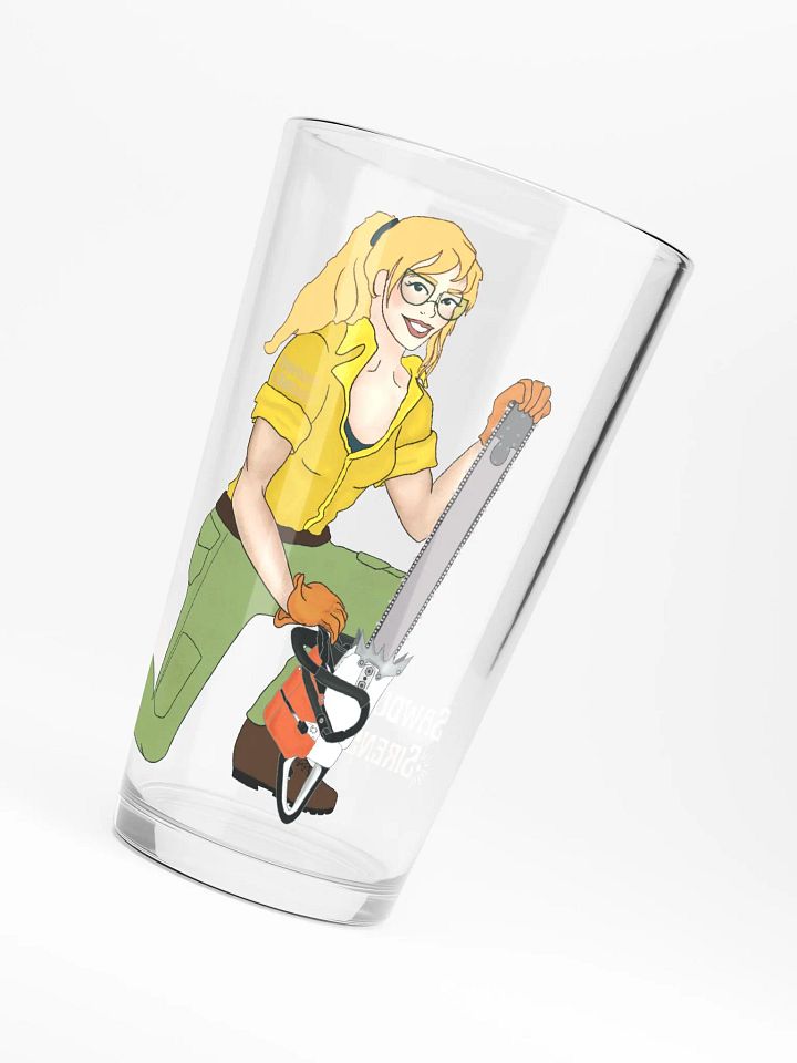 Blonde Chainsaw Pinup Pint Glass product image (1)