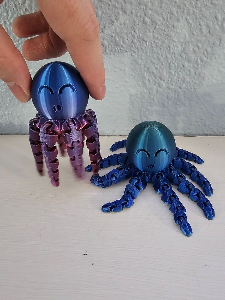 3D Printed Articulated Octopus Toy | Fidget Desk Pet | Multicolor Flexible Sea Creature | Cute Gift for All Ages product image (2)